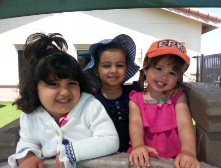 Montessori Elementary girls feeling happy 