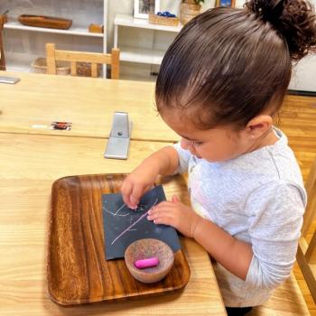 Toddler independently learning at Lifetime Montessori School 