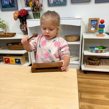 montessori primary child working at Lifetime Montessori School in San Diego