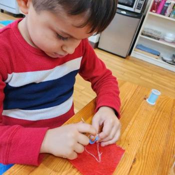 montessori primary child working at Lifetime Montessori School in San Diego