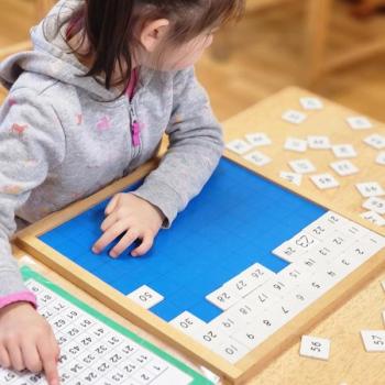 montessori primary child working at Lifetime Montessori School in San Diego